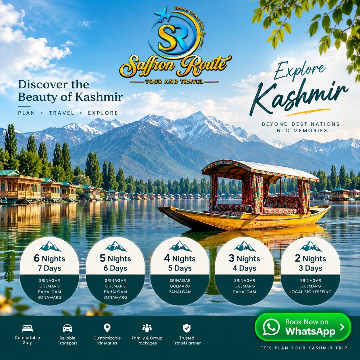 2 Nights 3 Days Kashmir Tour Package